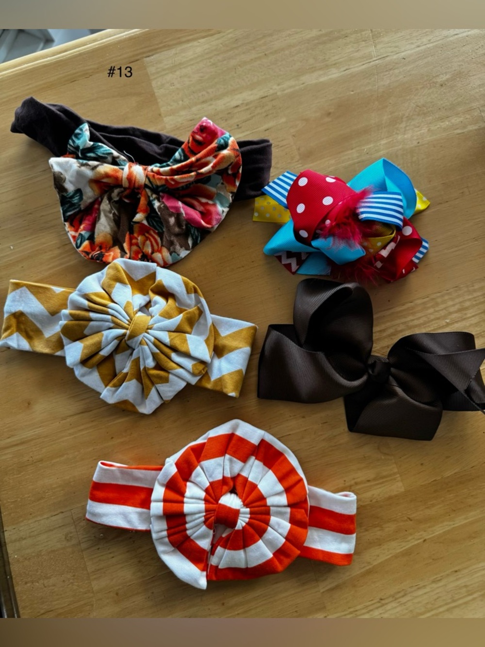 Assorted Kids Headbands Set - Orange, Brown, Yellow, Floral & Multicolor